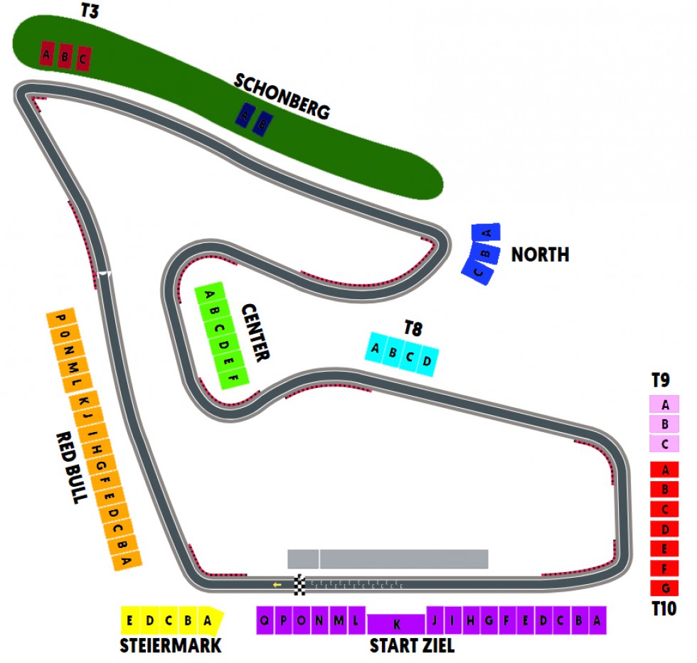 Austrian GP . - Start-Ziel Grandstand (3 Days)
